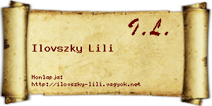 Ilovszky Lili névjegykártya