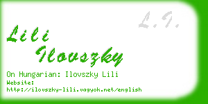 lili ilovszky business card